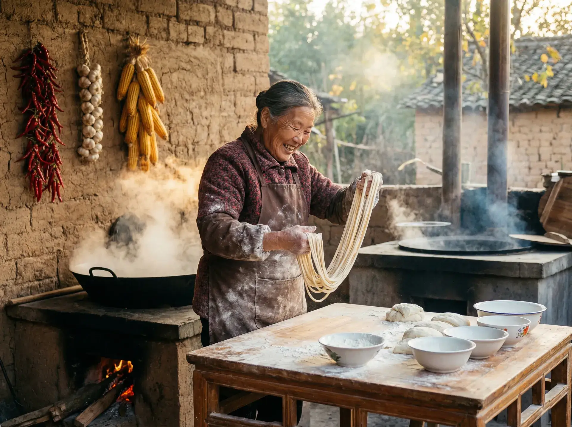 农家大嫂手擀面 - 桐岛千沙 乡村美食